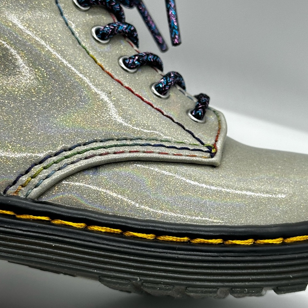 Girls Silver Sparkle Dr Martens Size 8
